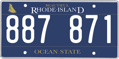 RI license plate 887871