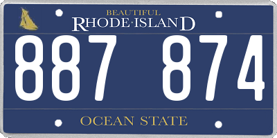 RI license plate 887874
