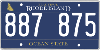 RI license plate 887875