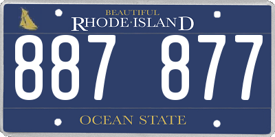 RI license plate 887877
