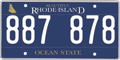 RI license plate 887878