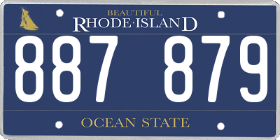 RI license plate 887879