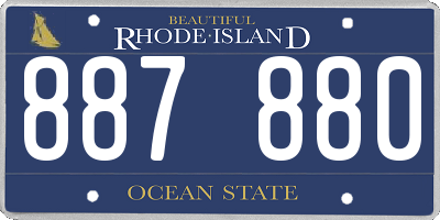 RI license plate 887880