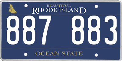 RI license plate 887883