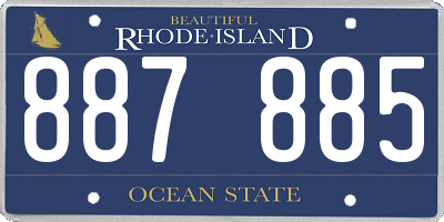 RI license plate 887885