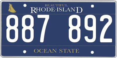 RI license plate 887892