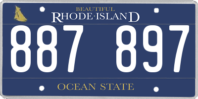 RI license plate 887897