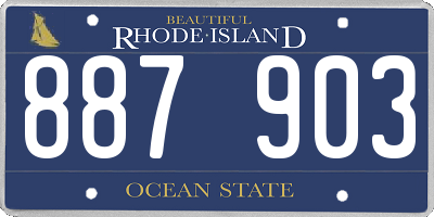 RI license plate 887903