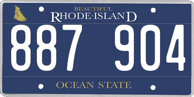 RI license plate 887904