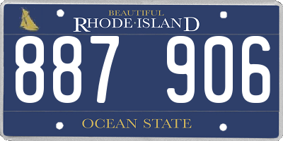 RI license plate 887906
