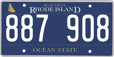 RI license plate 887908