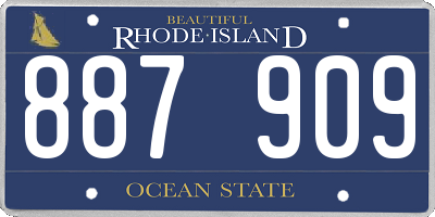 RI license plate 887909