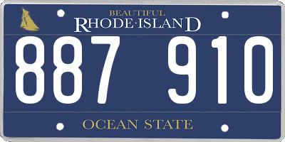 RI license plate 887910