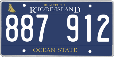 RI license plate 887912