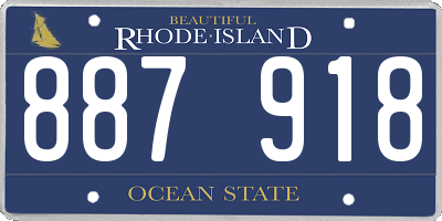 RI license plate 887918
