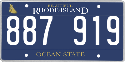 RI license plate 887919