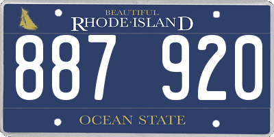 RI license plate 887920