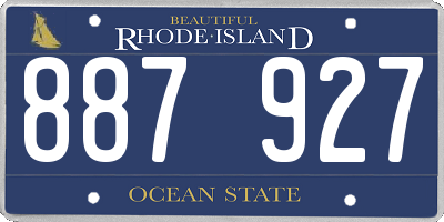 RI license plate 887927