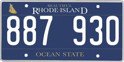 RI license plate 887930