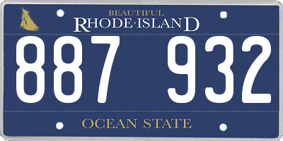 RI license plate 887932