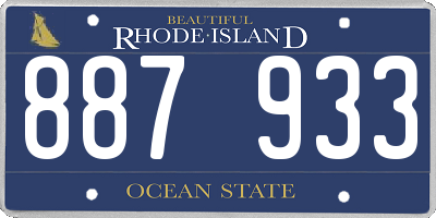 RI license plate 887933