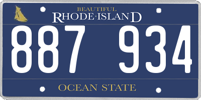 RI license plate 887934