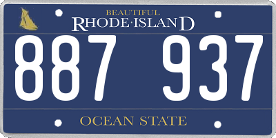 RI license plate 887937