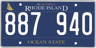 RI license plate 887940
