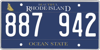 RI license plate 887942