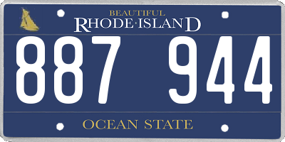 RI license plate 887944