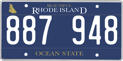 RI license plate 887948