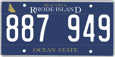 RI license plate 887949