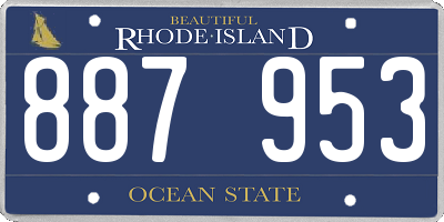 RI license plate 887953