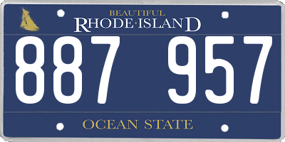 RI license plate 887957
