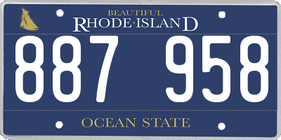RI license plate 887958