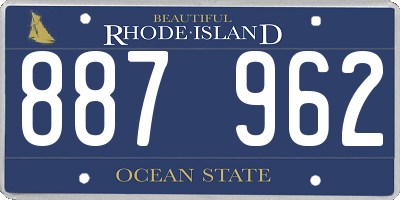 RI license plate 887962