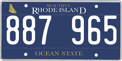 RI license plate 887965
