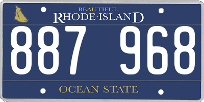 RI license plate 887968