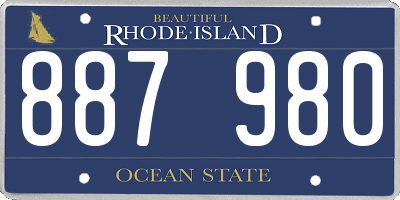 RI license plate 887980