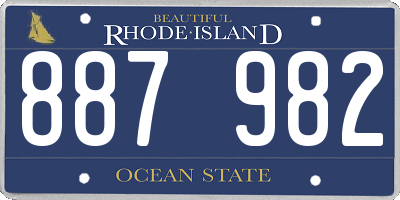 RI license plate 887982
