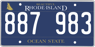 RI license plate 887983