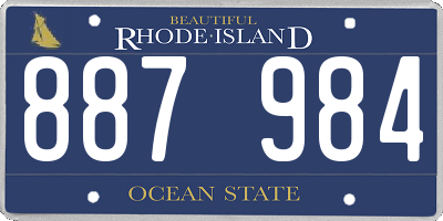 RI license plate 887984