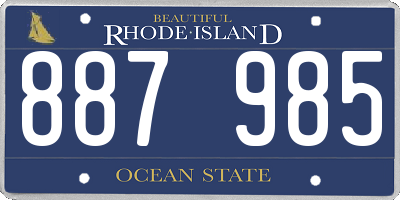 RI license plate 887985