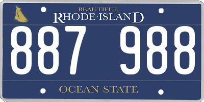 RI license plate 887988