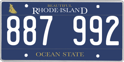 RI license plate 887992