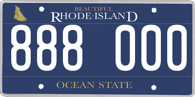 RI license plate 888000