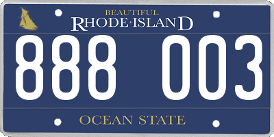 RI license plate 888003