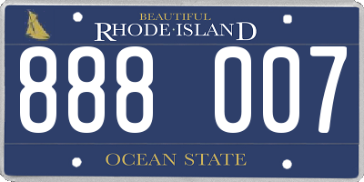 RI license plate 888007