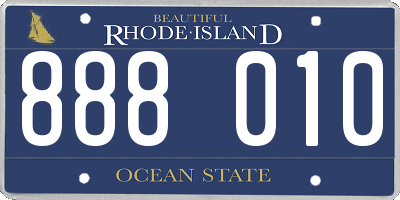 RI license plate 888010