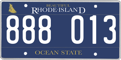 RI license plate 888013